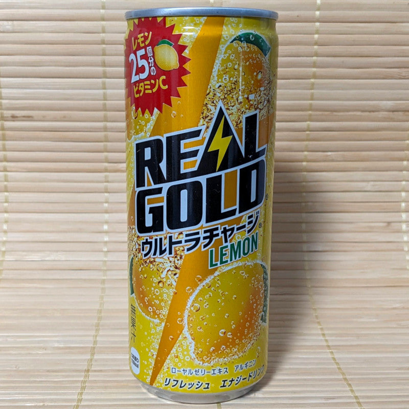 Real Gold Lemon Soda, 250ml Version, Front of Can